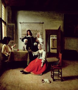 Femme buvant avec des soldats, 1658