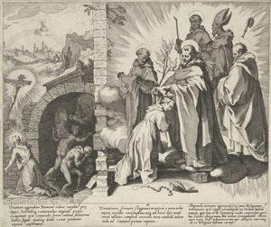 Catherine en prière / Vision de Catherine / Catherine devient dominicaine (Scènes de la vie et des miracles de Sainte Catherine de Sienne)