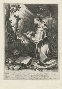 Saint François, agenouillé devant un crucifix
