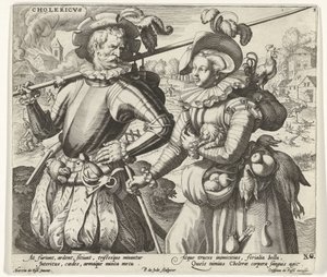 Le tempérament colérique Cholericvs De quatre tempéraments (série) - Pieter de Jode (I)