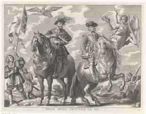 Charles V et Ferdinand à cheval - Pieter de Jode (II)