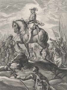 Ferdinand à cheval traversant les Alpes, de Guillielmus Becanus
