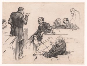 Membres du parlement M. H.C. Verniers van der Loeff, M. A.J.W. Farncombe Sanders, M. G.M. van der Linden, J. Willink et Jhr. M. Ruys van Beerenbroek - Pieter de Josselin