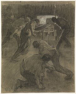 Six ouvriers travaillant dans les hauts fourneaux - Pieter de Josselin