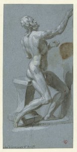 Homme nu assis, vers la droite - Pieter de Kempener