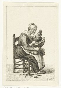 Femme avec enfant sur les genoux - Pieter de Mare