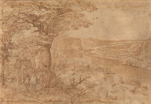 Paysage avec pèlerins