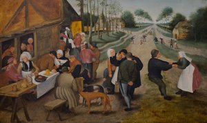 Kermesse flamande, seconde moitié du XVIe siècle (Huile sur bois) - Pieter the Younger (studio of) Brueghel