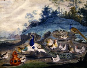 Oiseaux exotiques dans un paysage pittoresque - Pieter the Younger Holsteyn