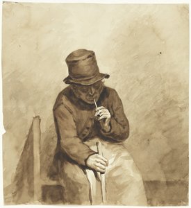 Homme assis fumant - Pieter van Loon