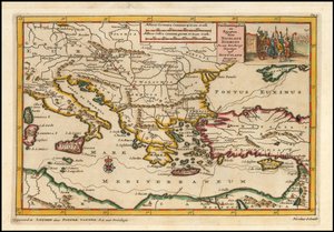 Carte de la Méditerranée orientale en 1700 par Pieter van der Aa - Pieter Van der Aa
