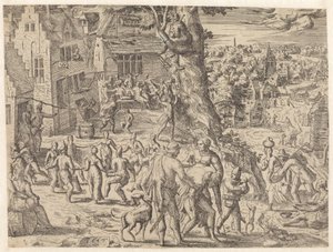 Fête paysanne - Pieter van der Borcht (I) (attributed to)
