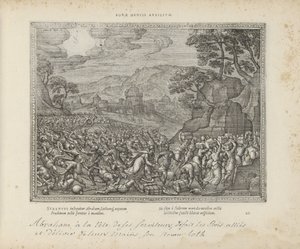Abraham libère Lot (séries: Emblemata Sacra, Imagines et figurae bibliorum) - Pieter van der Borcht (I)