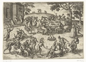 Banquet en plein air, Apenspel (titre de la série) - Pieter van der Borcht (I)
