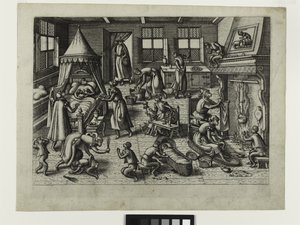 La Nurserie, c.1585 (eau-forte) - Pieter van der Borcht