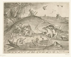 Le gros poisson avale le petit poisson
