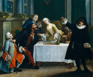 Le goûter avec les masques - Pietro (school of) Longhi