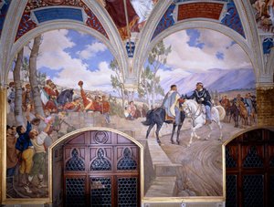 Victor Emmanuel II rencontrant Giuseppe Garibaldi à Teano