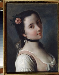 Une fille avec une rose - Pietro Antonio Rotari