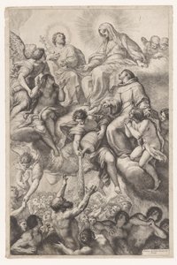 Marie, Joseph et Antoine de Padoue comme intercesseurs pour les âmes du purgatoire - Pietro Antonio de Pietri