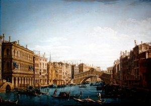 Le Grand Canal vers le nord en direction du pont du Rialto