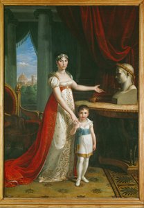 Elisa Bonaparte, sœur de Napoléon Ier, grand-duchesse de Toscane, avec sa fille Napoléon-Elisa ...