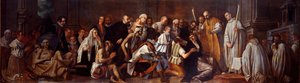 Saint Bernard de Clairvaux (San Bernardo di Chiaravalle) (1090-1153) et le Possédé. Une foule composée d