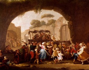 Scène de danse et fête populaire à Naples (détail) - Pietro Fabris