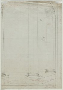 Dessin architectural de colonnes (verso) - Pietro Fancelli