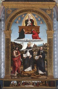 Madone Odigitria avec les saints : Jean Baptiste, Antonin de Florence et Nicolas de Tolentino