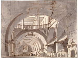 Décor de scène pour une pièce de théâtre, années 1800 - Pietro Gonzaga