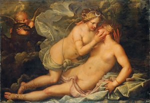 Jupiter sous les traits de Diane et la nymphe Callisto - Pietro Liberi