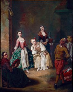 La forlane (La furlana), une danse populaire de la région de Venise. Peinture de Pietro Longhi (1702-1785) 1750 Dim. 62x51 cm Ca 
