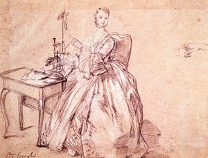 Dame filant du fil - Pietro Longhi