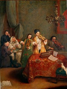 Le concert Un trio de violonistes. Peinture de Pietro Longhi (1702-1788) 18ème siècle Venise, Galleria dell
