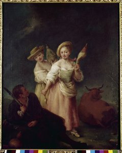 Les fileuses (Le filatrici) - Peinture de Pietro Longhi (1702-1785), vers 1760. Venise, Fondazione Querini Stampalia