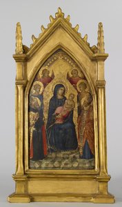 Vierge et Enfant avec les Saints Augustin, Nicolas, Catherine, Lucie et des Anges, c.1340-45