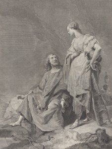 Christ et la femme de Samarie au puits, de la série de 112 estampes du sacré, 1743-63 - Pietro Monaco