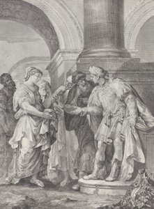 Daniel discute avec les anciens tandis que Susanna se tient à gauche, 1732-50 - Pietro Monaco