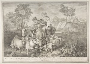 Jacob gardant le troupeau de Laban, 1743-63 - Pietro Monaco