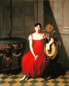 Dame avec un luth à harpe