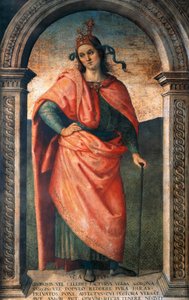 Caton par Pietro Perugino (vers 1450-1523), fresque, Collegio del Cambio, Pérouse