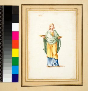 Figure féminine sur piédestal