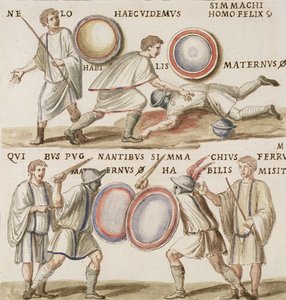 Ms Gen 1496 Planche CXVI Gladiateurs - Pietro Santi Bartoli