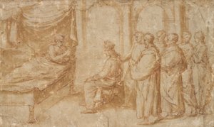 Salomon au chevet de mort du roi David - Pietro Santo Bartoli