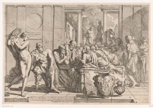 Alcibiade interrompt une conversation entre Socrate et ses amis - Pietro Testa
