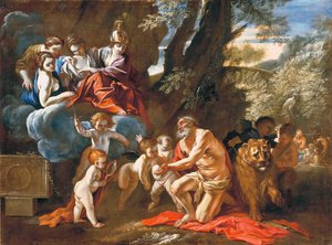 Les quatre vertus cardinales apparaissant à Saint Jérôme