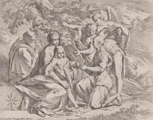 La Sainte Famille nourrie par des anges, vers 1642-44 - Pietro Testa