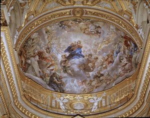 Assomption de la Vierge Fresque par Pietro da Cortona (Pierre de Cortona) (1596-1669) 1652 Rome, Chiesa di Santa Maria in Vallicella Italie - Pietro da Cortona