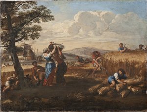 Paysage avec scène de moisson